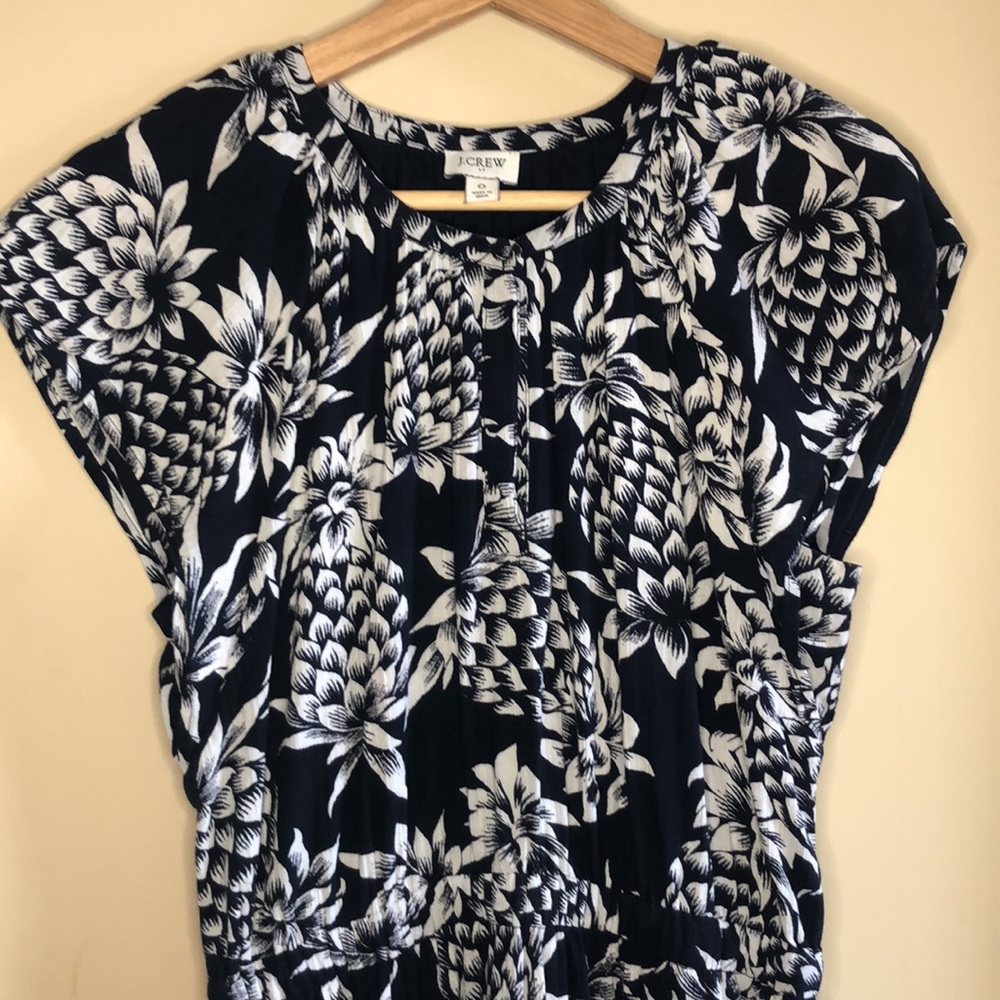J Crew pineapple print midi dress